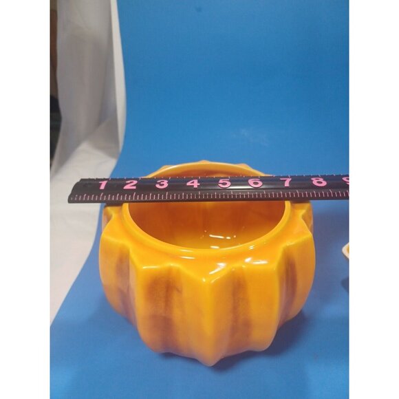 Majolica Pottery  Pumpkin Tureen Candy Dish Cookie Jar Bowl Lid Olfaire Portugal - Picture 13 of 14